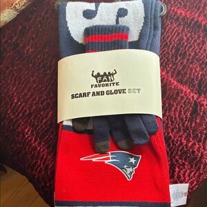 NFL Red and Blue Scarf and Glove Set